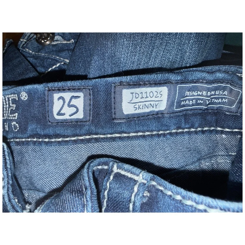 Miss Me - JD1102S Skinny Jeans - Dark Wash Contrast Stitch Denim - Size 25 - Picture 5 of 9